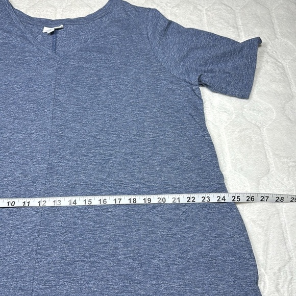 J.Jill Women’s Blue Heathered Cotton Blend Maxi Dress 1X Relaxed Fit Summer Fall - Picture 5 of 10